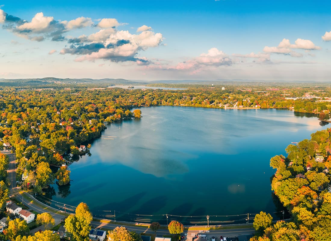 Parsippany, NJ - Aerial View of Parsippany, NJ on a Sunny Day